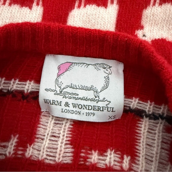 Princess Lady Diana Red Wool Sheep Sweater Warm & Wonderful Novelty Print XS - Picture 4 of 7
